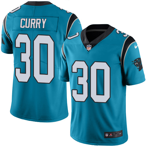 Men's Limited Stephen Curry Nike Jersey Blue - #30 Rush NFL Carolina Panthers